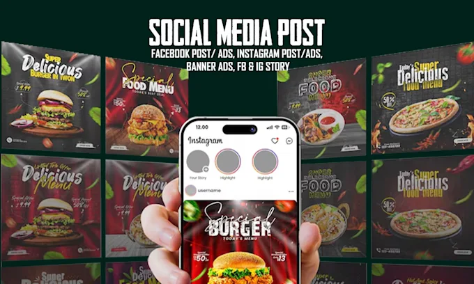 attractive facebook instagram post and social media ads desigm